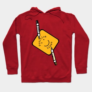 Positivity Vibes Smiley Face Sign with Marker Pens Hoodie